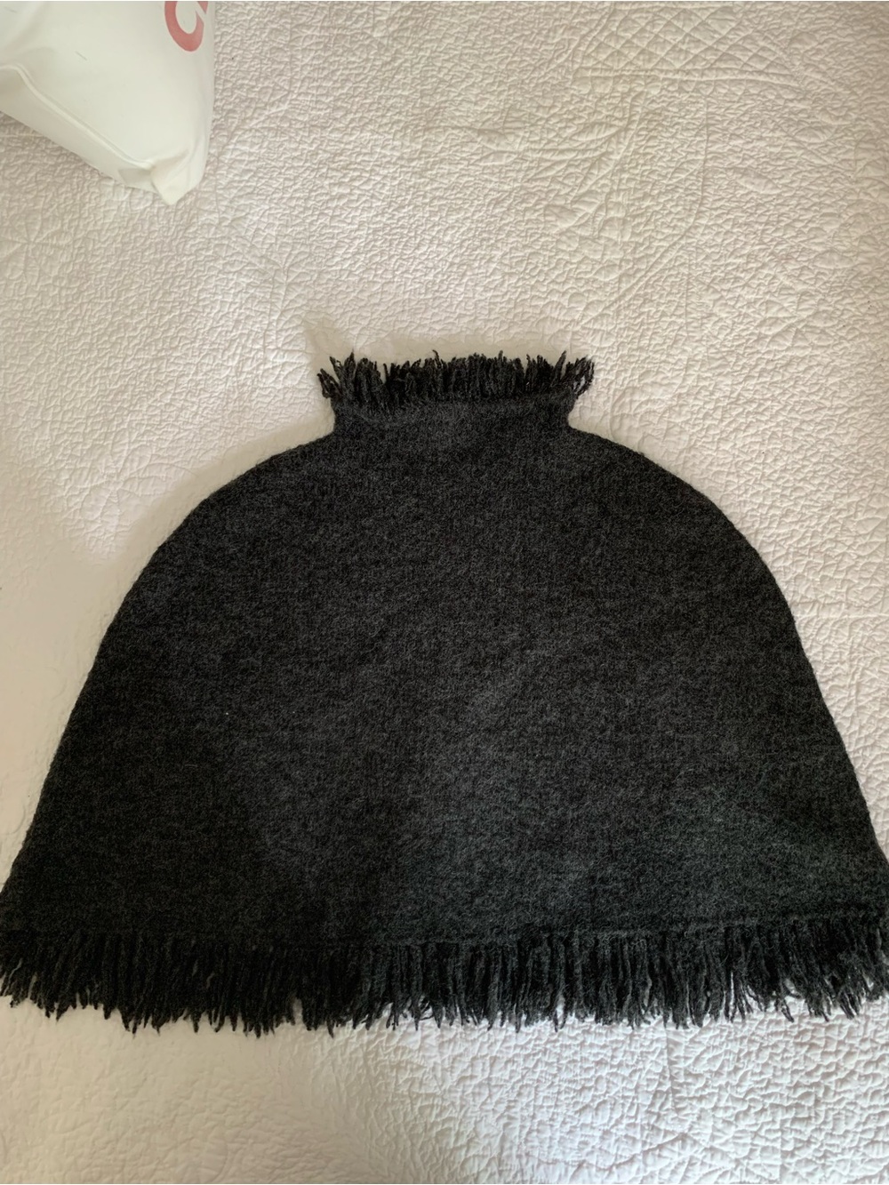 Esprit Black Fringed Knit Capelet